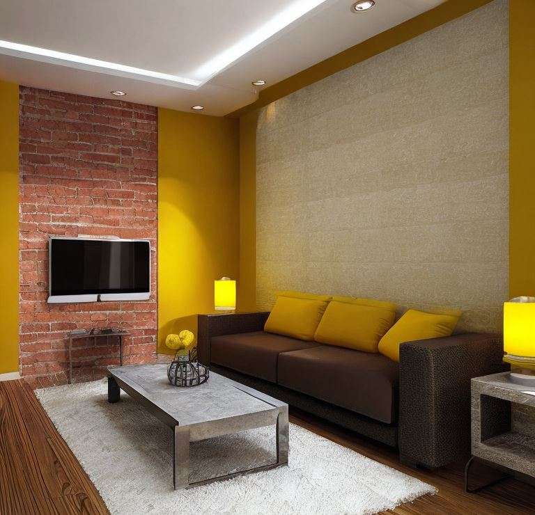yellow_wall_colour_combination_with_brick_wall