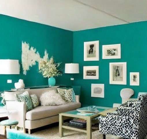 A Swanky Teal Paint Color for Living Room