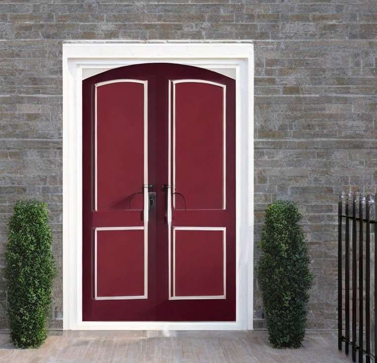 Accent coloured double door design