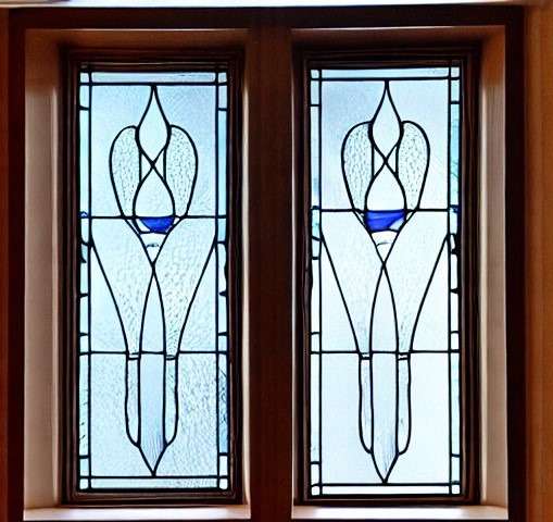 Etched window glass