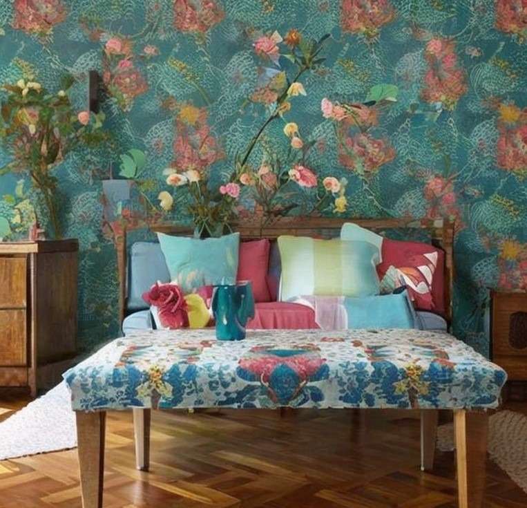 Floral Patterns Wall Paint Colors For Living Room