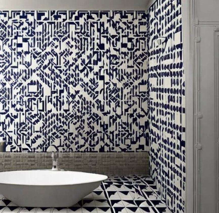 Geometric Pattern Bathroom Tiles Design
