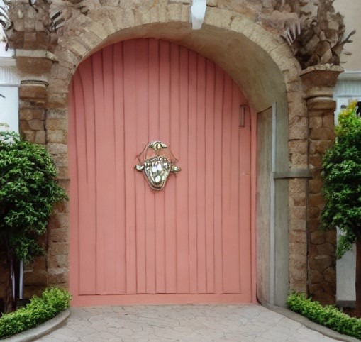 Peach colour combination for main gate