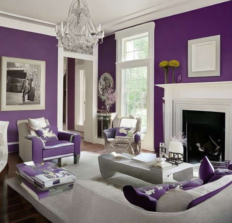Plush Purple Paint Colors For Living Room
