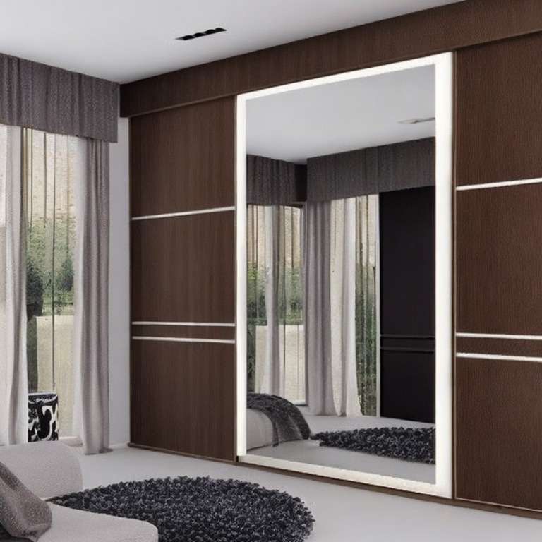 Sliding Wardrobe Design Complimented With Attached Dresser 
