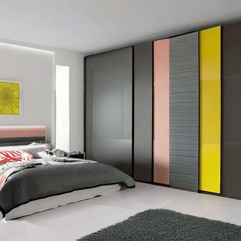 Sliding Wardrobe Design With a Blend of Colours for Bedroom 