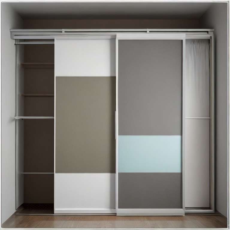 White and Pastel Colours Amalgamated for Sliding Doors Wardrobe Design