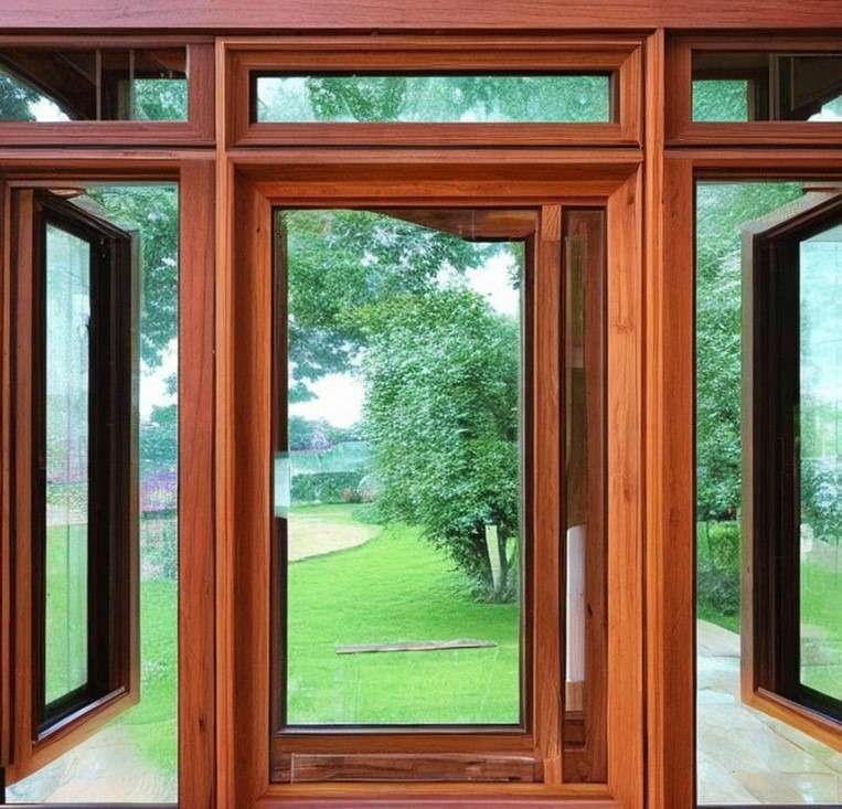 Wooden windows glass design