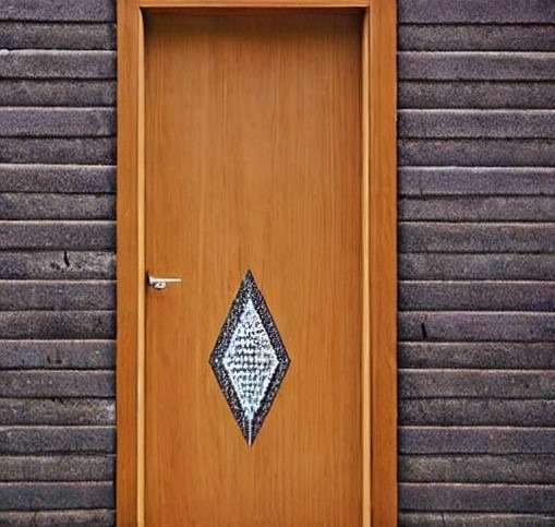 A Whole Wooden Door with Diamond Cut Eyes