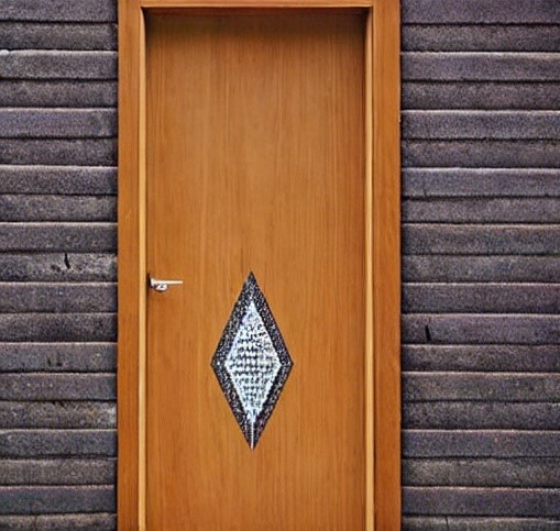 A Whole Wooden Door with Diamond Cut Eyes