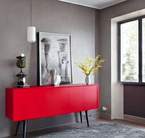Bold and Contemporary Matte Red Cabinet