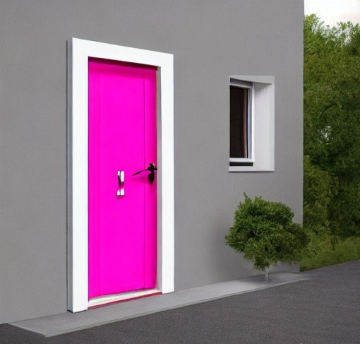 Bright Pink Colour Flush Door