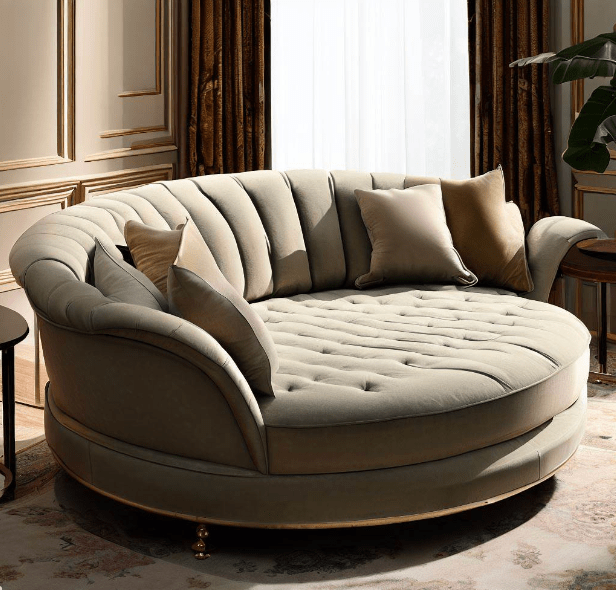 Classic Round Arm Sofa Design