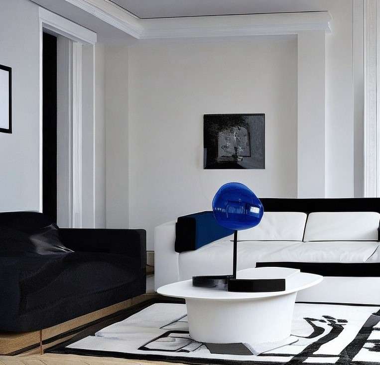 Combination of White  Black and Blue