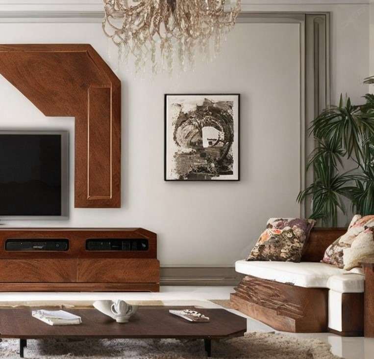 Eccentric Classic Wooden TV Unit Design