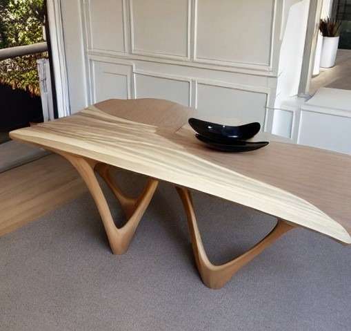 Freeform Wooden Dining Table Design 