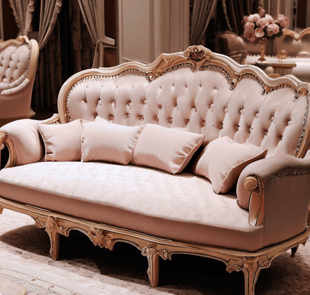 French Cabriole Style Sofa Design