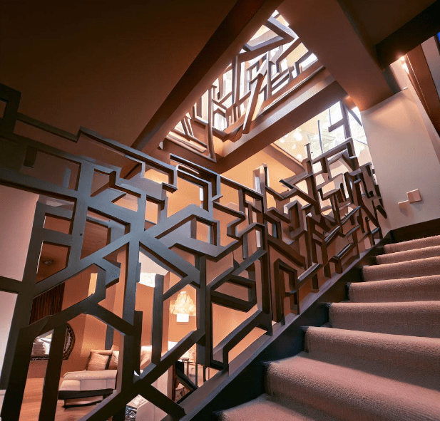Geometric Stairs  Railing Design 