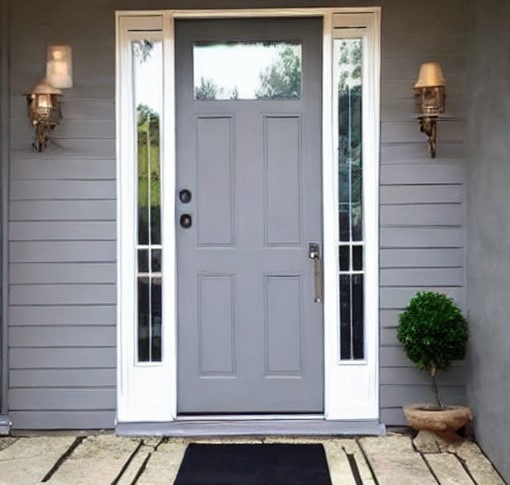 Gleaming Grey Flush Door Design