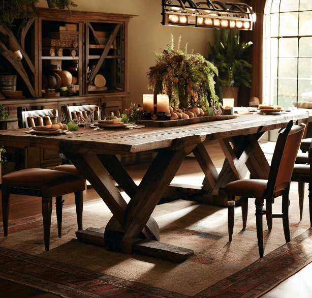 Homely Trestle Dining Table Design