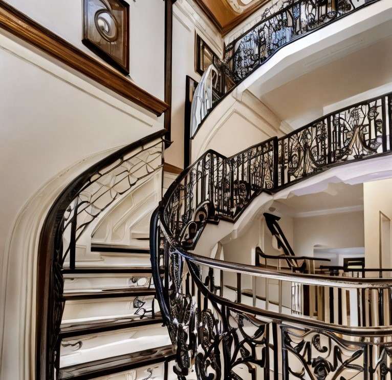 Intricate Staircase Railing Design 