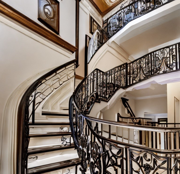 Intricate Staircase Railing Design 