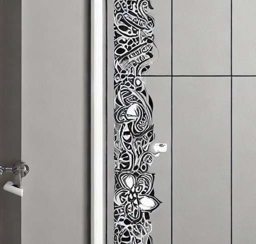 PVC Bathroom Door with Decorative Art Design