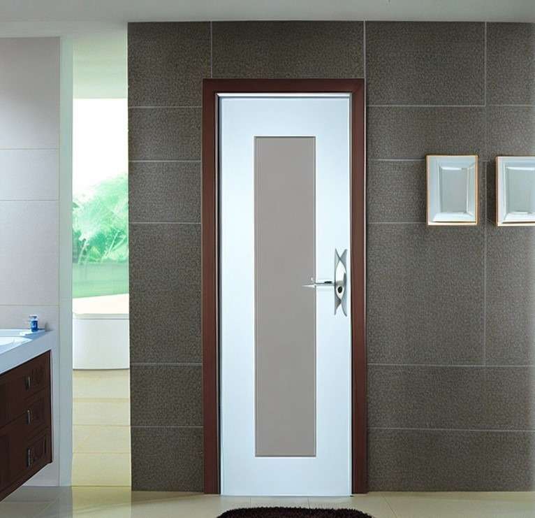 PVC Framed Plastic Design PVC Bathroom Doors