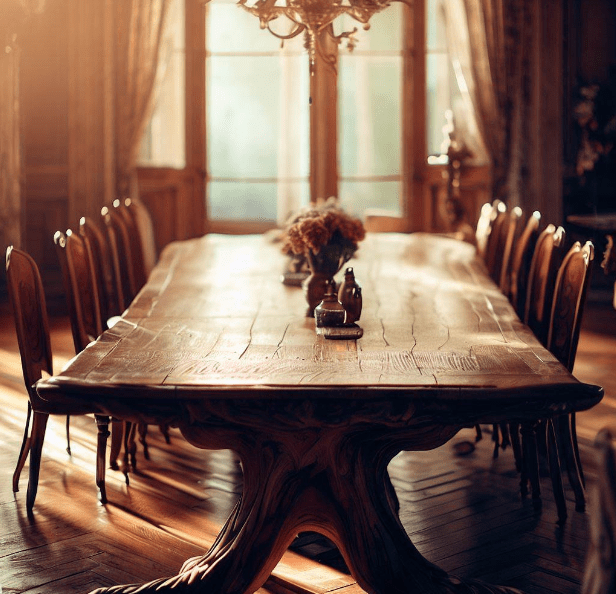 Rustic Wooden Dining Table Design 
