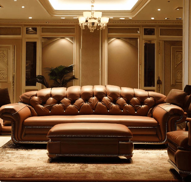 Sophisticated Leather Sofa Design For Hall