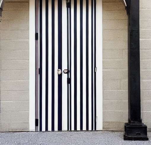 Striped Doors with A Flush Track 