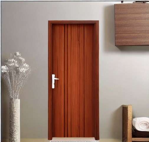 Teak Wood PVC Bathroom Door Design