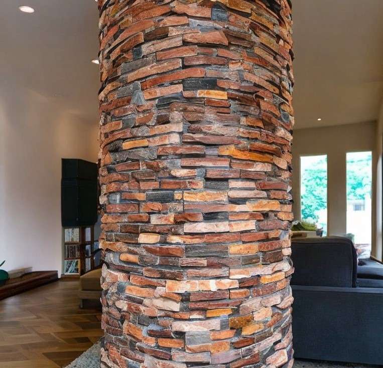 Twisted Brick Column for Living Room