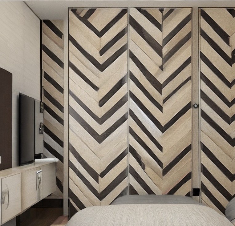 Wall Almirah With Chevron Pattern