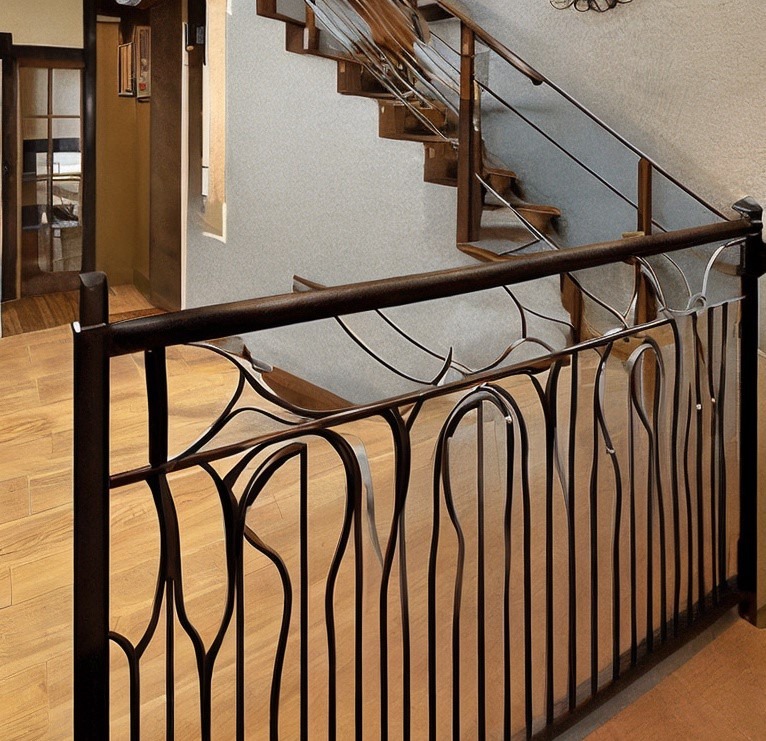 Wooden Accents Olympus Bar Steel Railing Design 