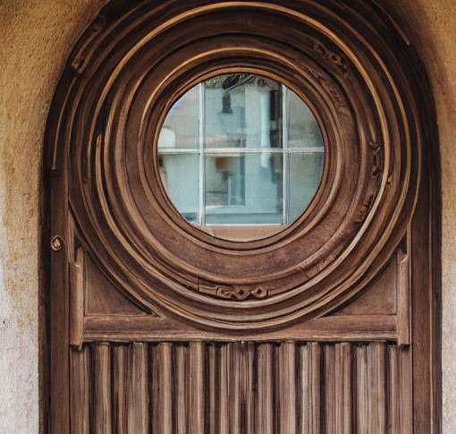 Wooden Door with a Circle Shaped Head