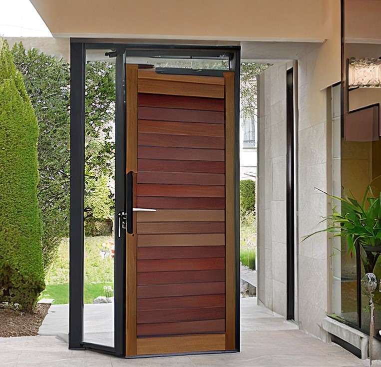 Wooden Entrance Door with a Steel Frame