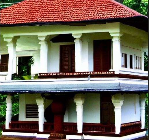 kerala traditional house with ambal kulam