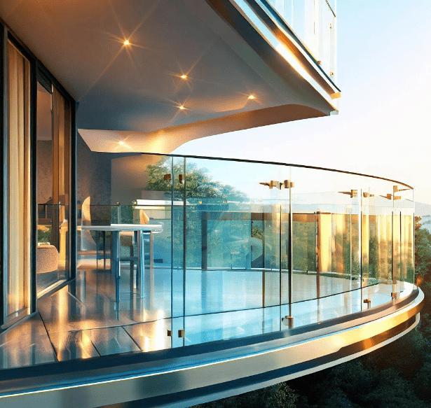 Contemporary Glass Railing Design for the Balcony