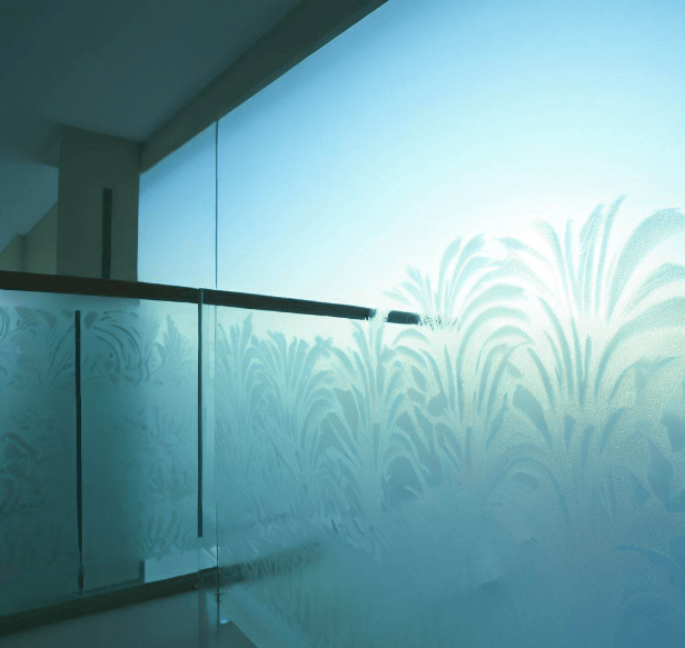 Frosted Glass with Steel Fixtures for the Balcony
