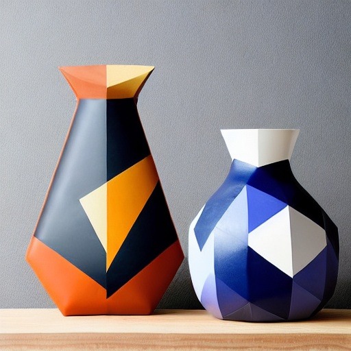 Geometric Shapes Pot Painting Ideas