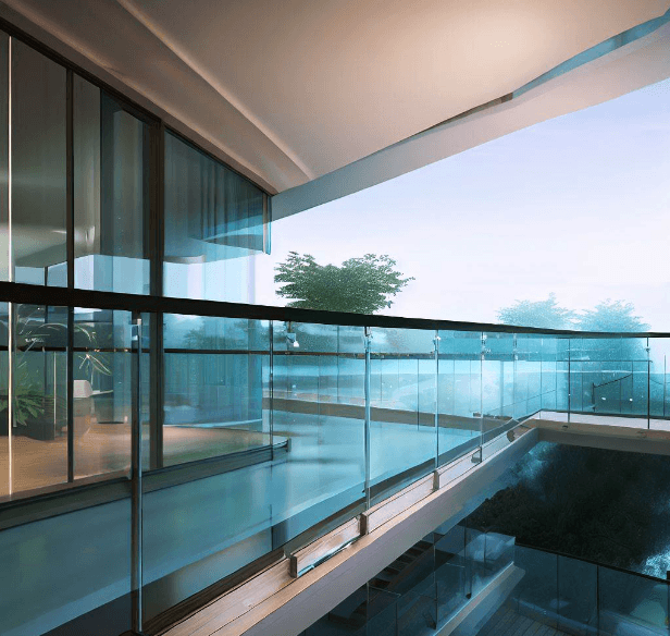 Glass Railing Designs for Modern House and Office Balconies