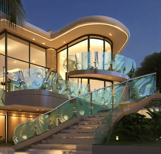 Peculiar Designer Glass Railings for Your House Front