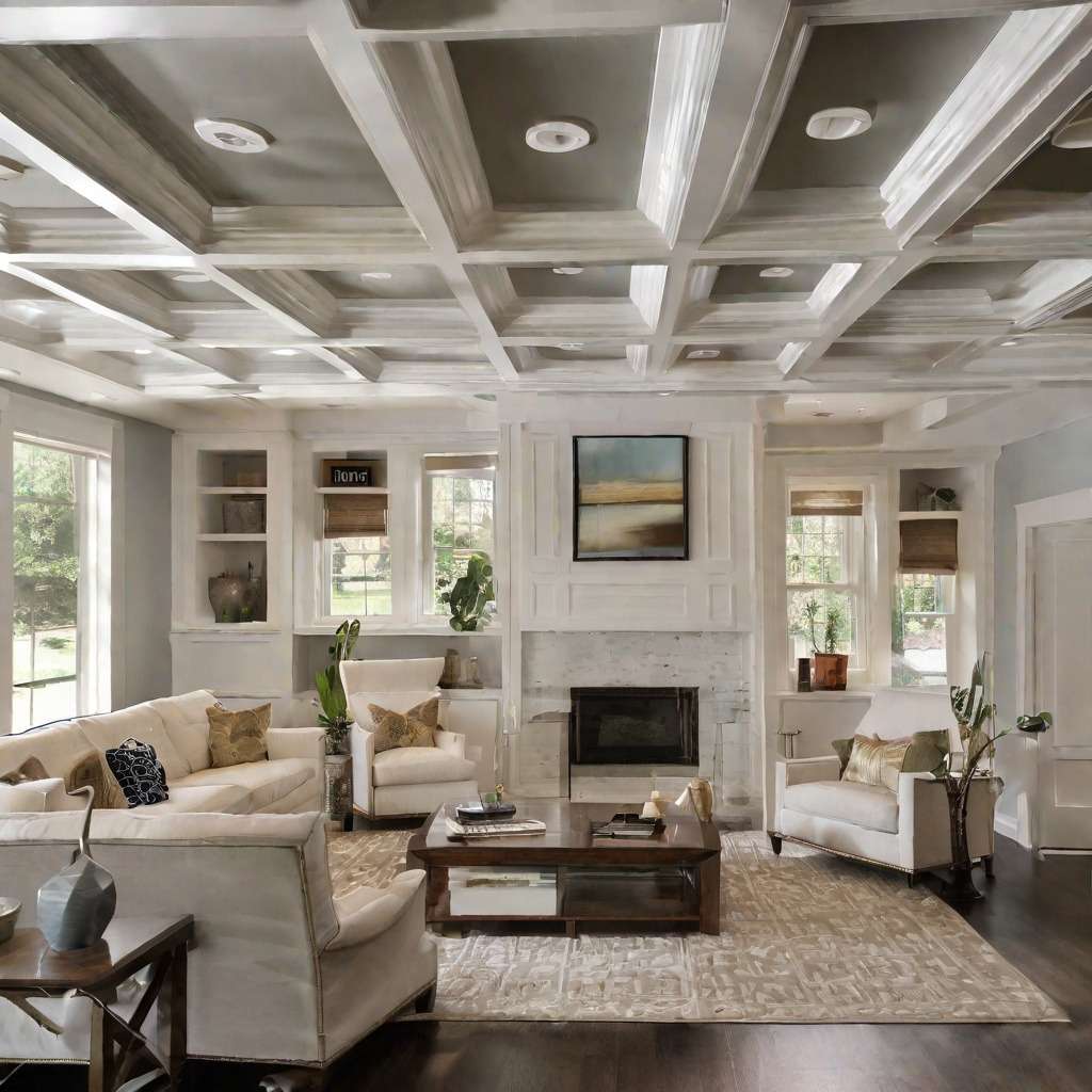 Rustic Coffered Wooden False Ceiling