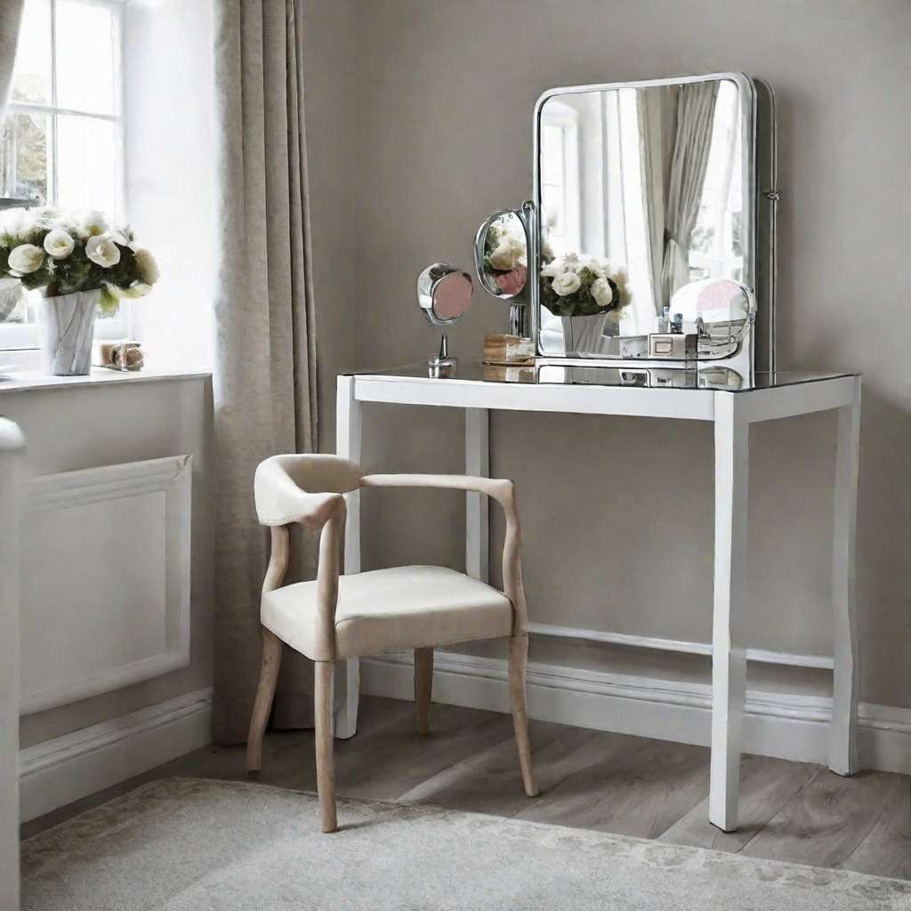 Squared Mirror Dressing Table Style