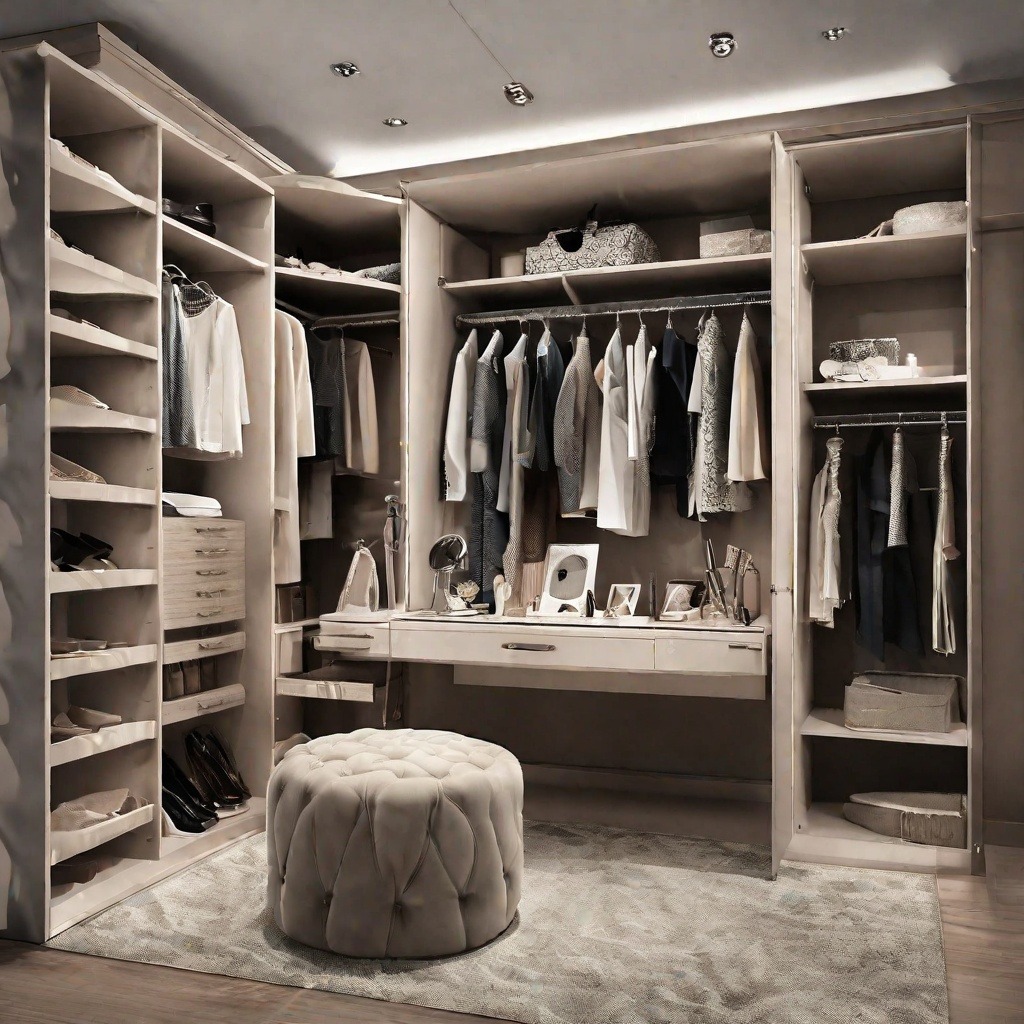 Walk In Closet with an Integrated Dresser