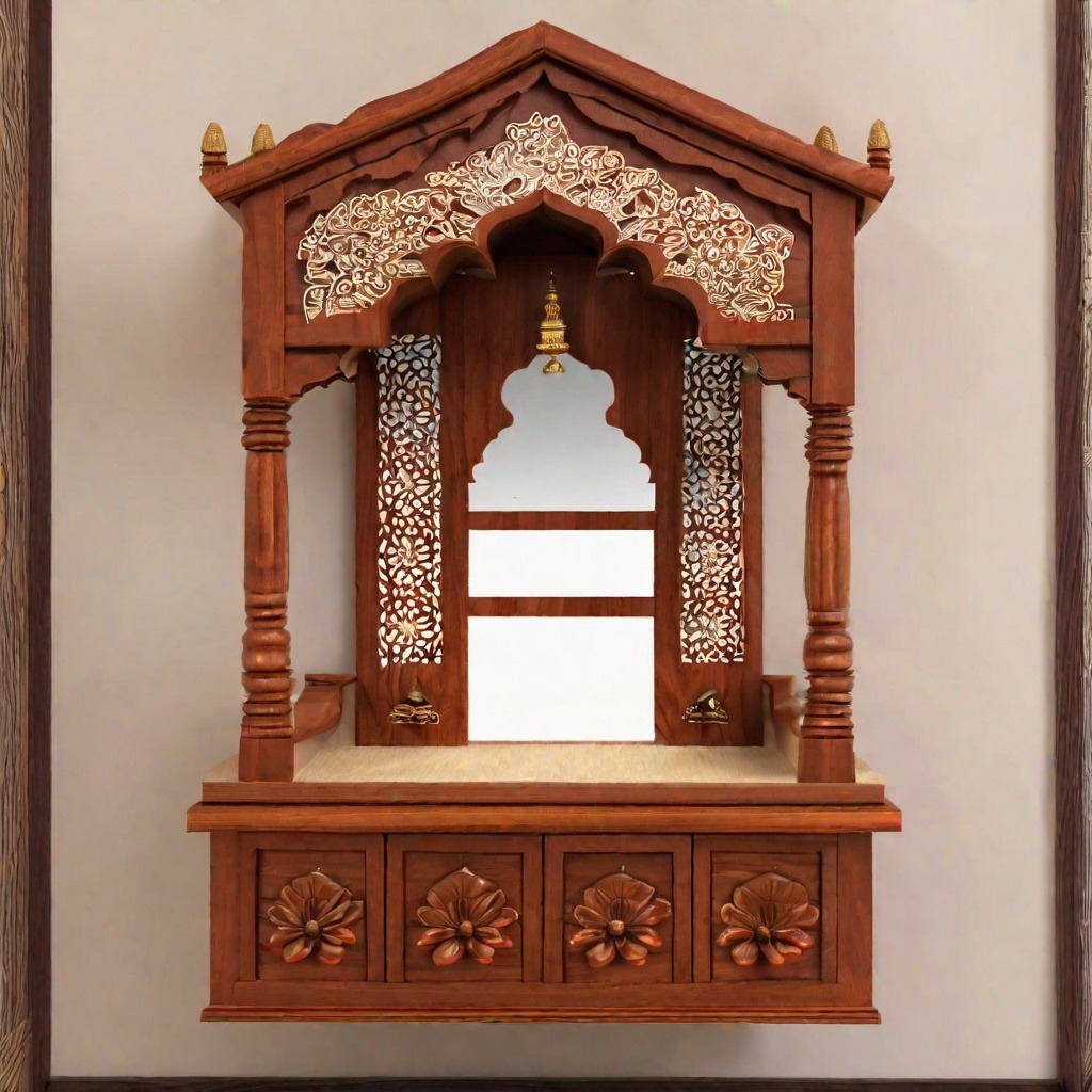 Wall Mounted Mandir Design 