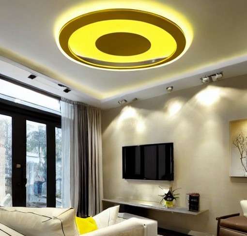Yellow and White Ceiling Light