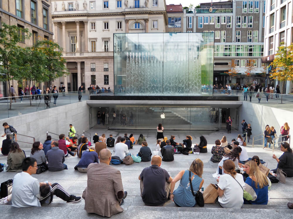 apple store glass box entrance liberty