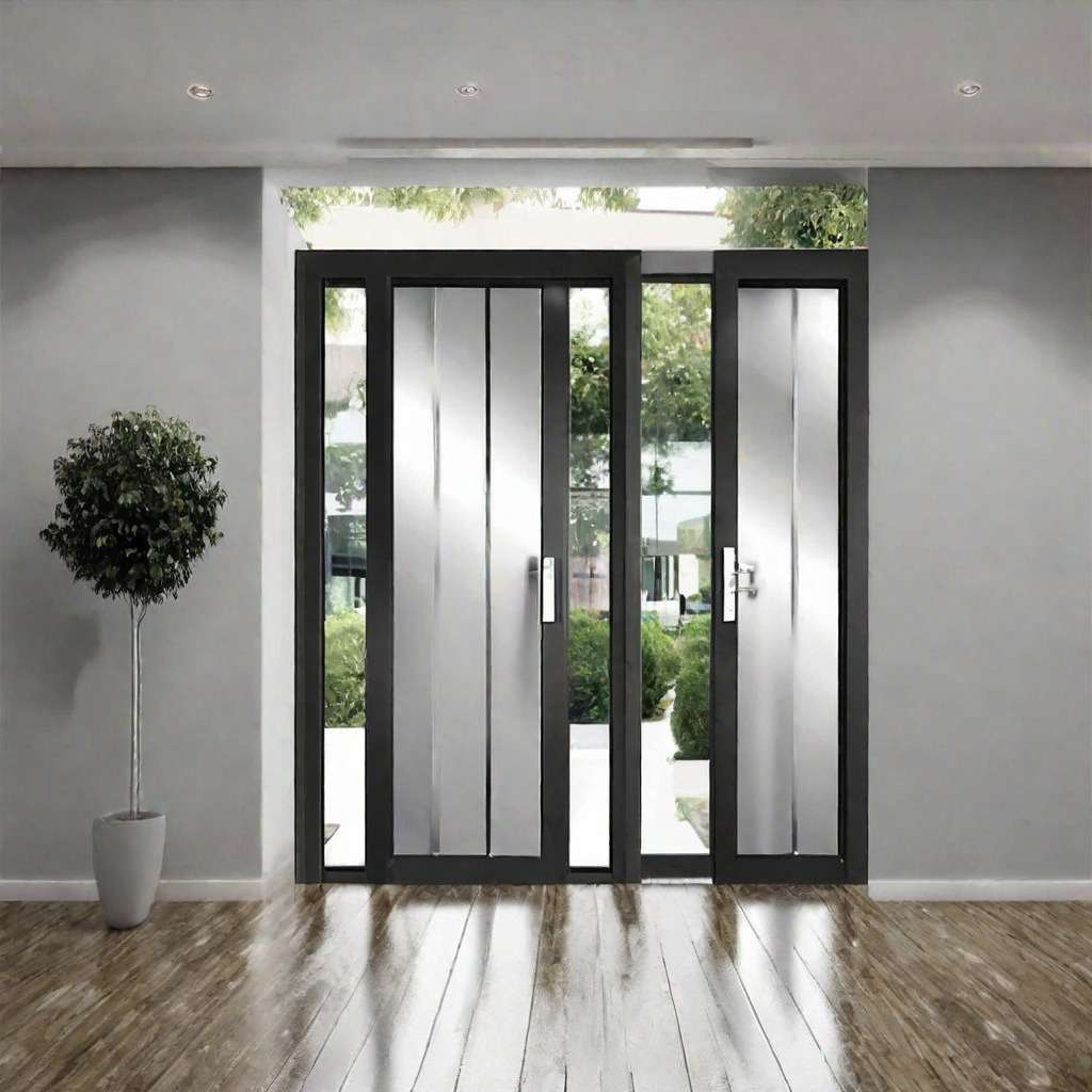 Designer Aluminium Front Door for Office